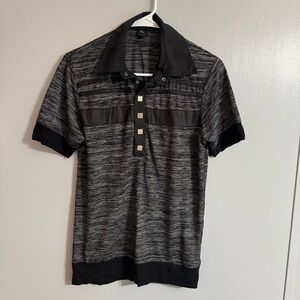 Emporio Armani Black and Gray Polo Shirt Size Medium